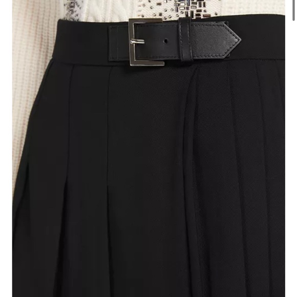 Max Mara Studio “Estella” Pleated Virgin Wool Midi Skirt - Picture 3 of 15